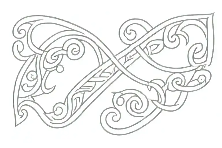 Create a horizontal black and white Greek frieze band design for a tattoo. The design should be rectangular with a 3:1 r tattoo design idea