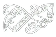Create a horizontal black and white Greek frieze band design for a tattoo. The design should be rectangular with a 3:1 r tattoo design idea