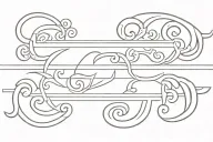 Create a horizontal black and white Greek frieze band design for a tattoo. The design should be rectangular with a 3:1 r tattoo design idea