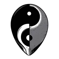 A black ink forearm tattoo featuring a minimalist Yin-Yang symbol  zodiac symbols for Virgo and Aquarius tattoo design idea