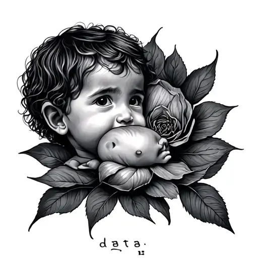 The date of birth of the child tattoo design idea