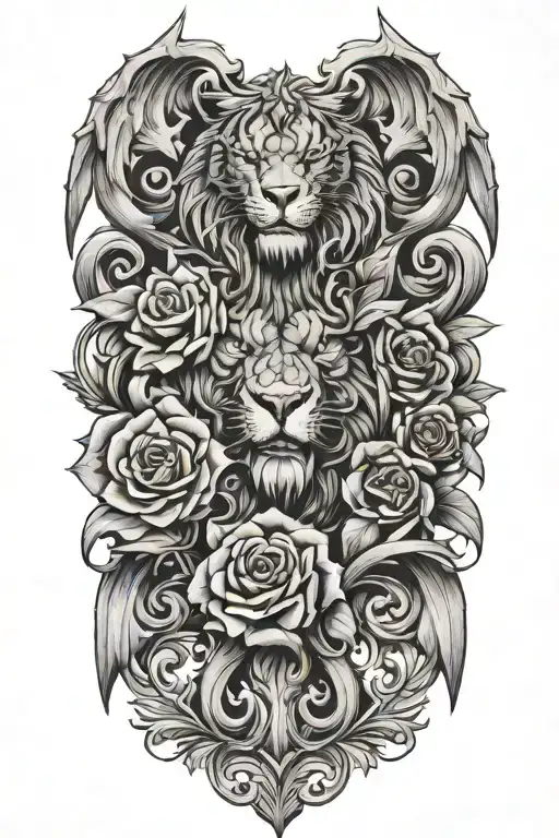 strength courage tattoo design idea