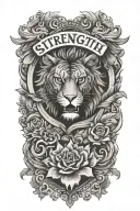 strength courage tattoo design idea
