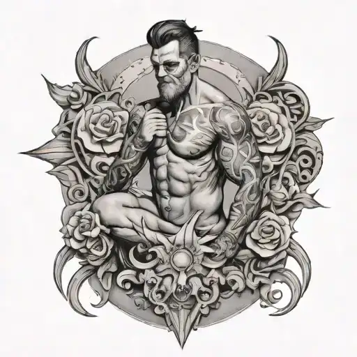 male submission tattoo design idea