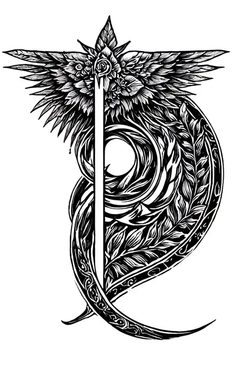 Symbol of ligth paradise and victory tattoo design idea