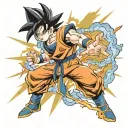 Goku doing a kamehameha but the beam is the colors of the german flag tattoo design idea