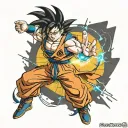 Goku doing a kamehameha but the beam is the colors of the german flag tattoo design idea