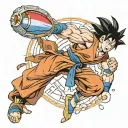 Goku doing a kamehameha but the beam is the colors of the german flag tattoo design idea
