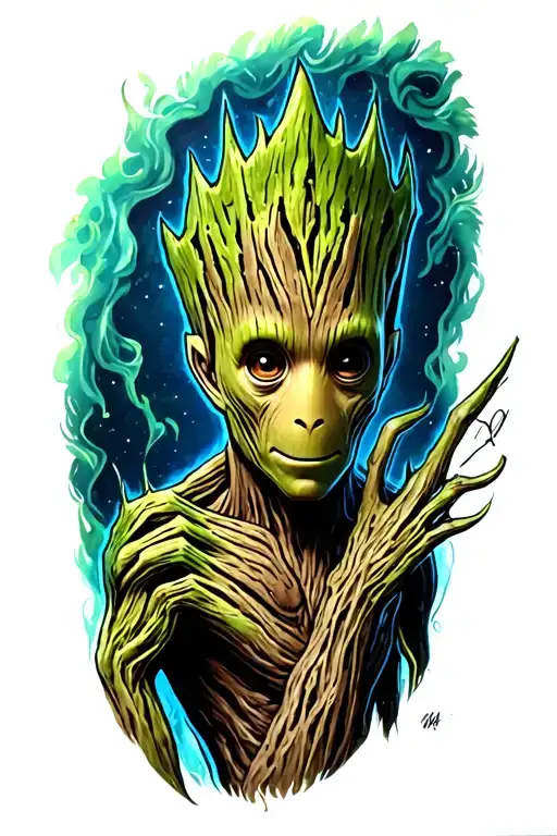 Groot from Guardians of the Galaxy tattoo design idea