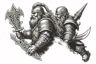 dwarf warriors tattoo design idea