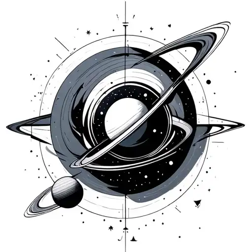 planets universe geometry tattoo design idea