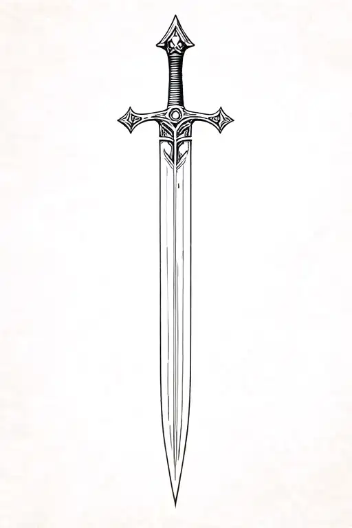 templar sword tattoo design idea