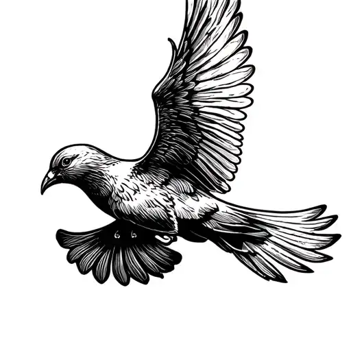 dove flying away tattoo design idea