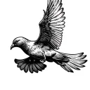dove flying away tattoo design idea