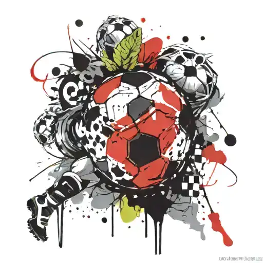 Football and laurel wreath tattoo design idea