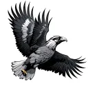 bearded vulture flying tattoo design idea
