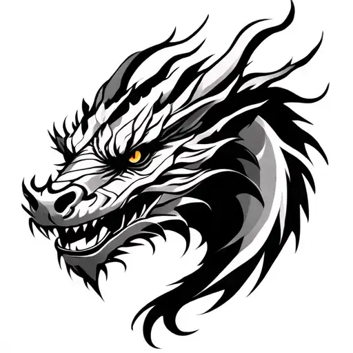 dragon head tribal tattoo tattoo design idea
