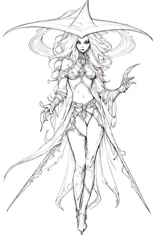 sexy dark magician tattoo design idea