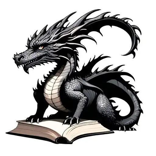 Book Dragon tattoo design idea