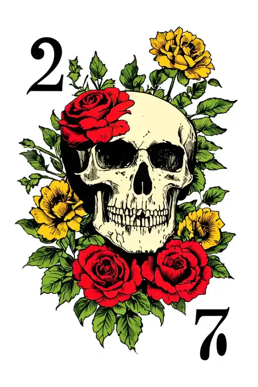  the numbers 2 0 0 7 incorporated tattoo design idea