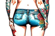 Booty tattoo design idea