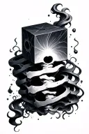 spining cube down the spine tattoo design idea