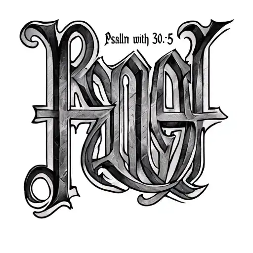 psalm 30:5 with the numbers in Roman numerals  tattoo design idea