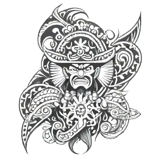 polynesian with law of one piece featuring tattoo design idea