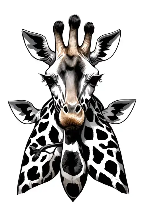 sewing, giraffe, lung cancer symbol intertwined tattoo design idea