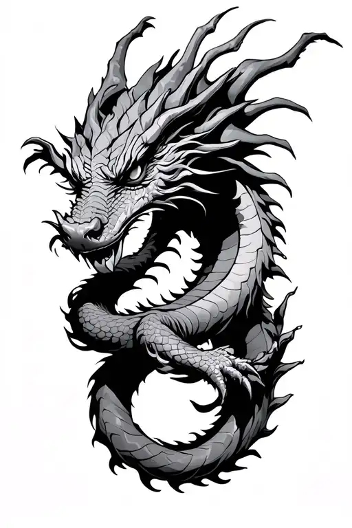 dragon wrapping around my arm howering into my shoulder tattoo design idea