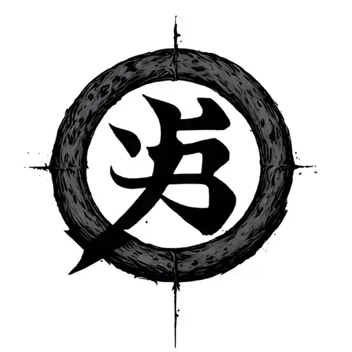 japanese kanji for love inside an enso circle tattoo tattoo design idea