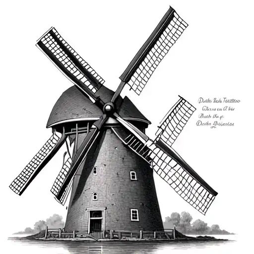 Dutch Windmill tattoo design idea