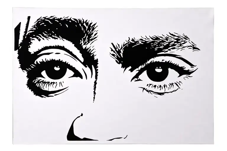 Tupac shakur's eyes tattoo design idea