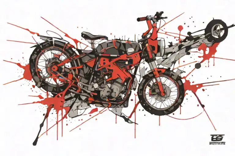 hit by a car on a bike survival  tattoo design idea