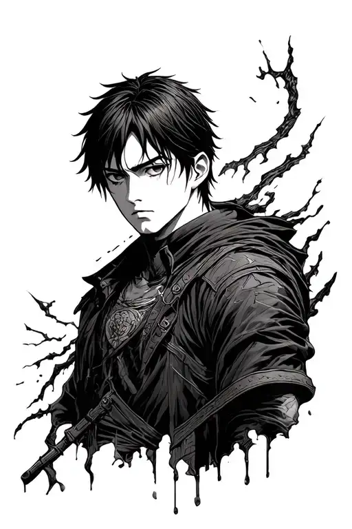 levi Ackerman attack on titan tattoo design idea