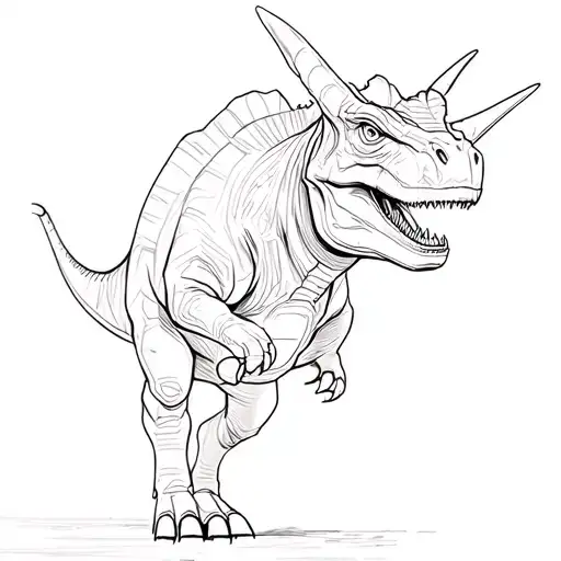 triceratops doing o ring gymnatsics tattoo design idea