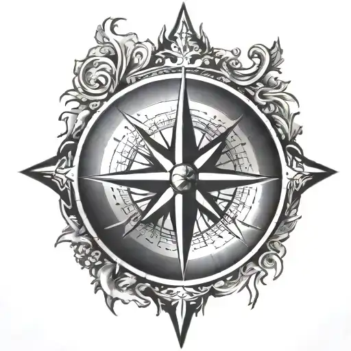 nordic compass  tattoo design idea