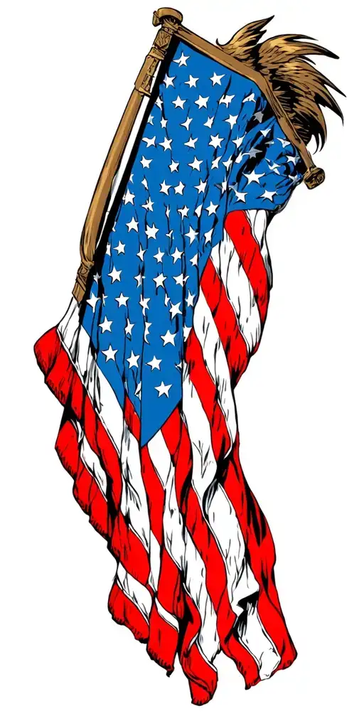 american flag patriot POW and fallen hero academia tattoo design idea