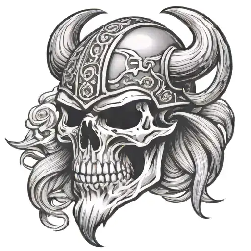 viking skull tattoo design idea