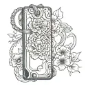 japanese rectangular omamori charm tattoo design idea