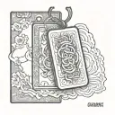 japanese rectangular omamori charm tattoo design idea