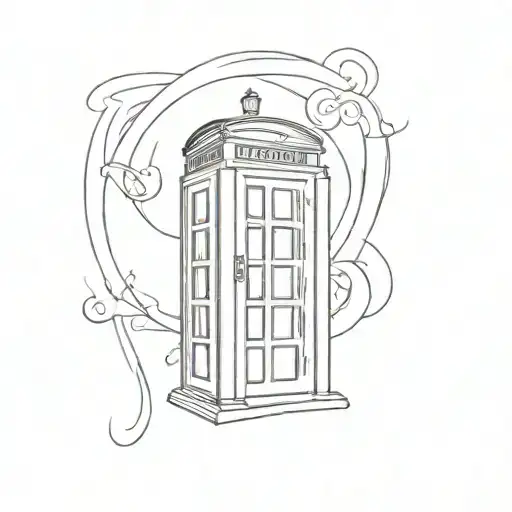 british phone booth tattoo design idea