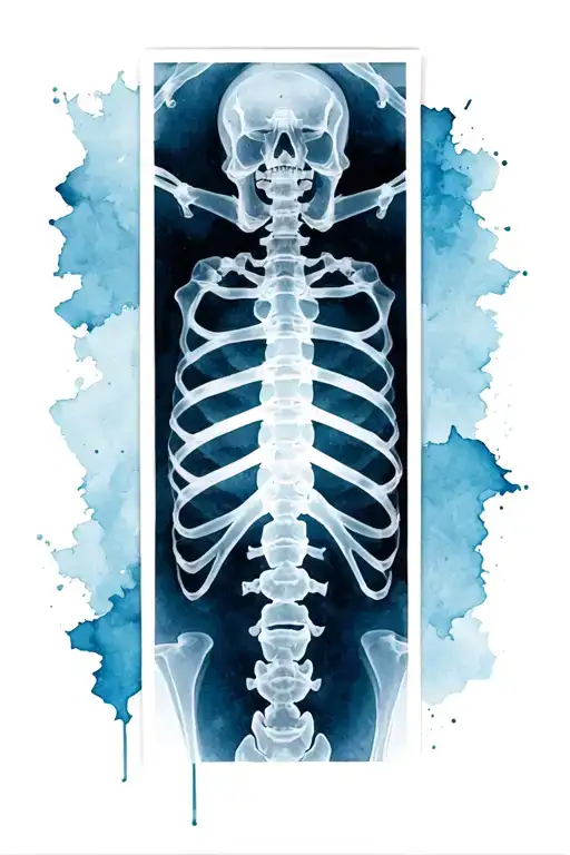 The text" count the fractures in my bones" in a bold font and an image of broken bones on an xray tattoo design idea