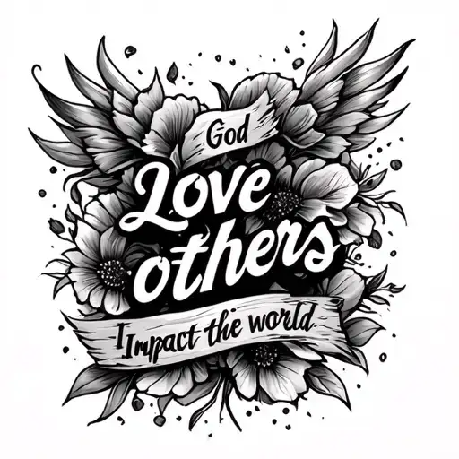 Love God Love others Impact the world tattoo design idea