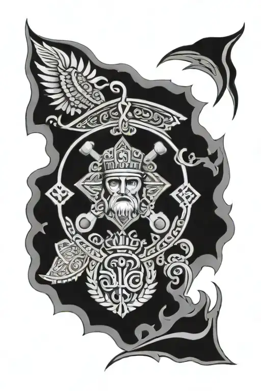 Slavic mythology symbols Serbia, Orthodox, Byzantium tattoo design idea