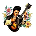 elvis presely theme tattoo design idea