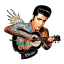 elvis presely theme tattoo design idea