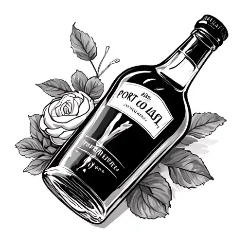 Porto Bottle With Pastel de Nata tattoo design idea