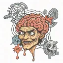 adhd brain tattoo design idea