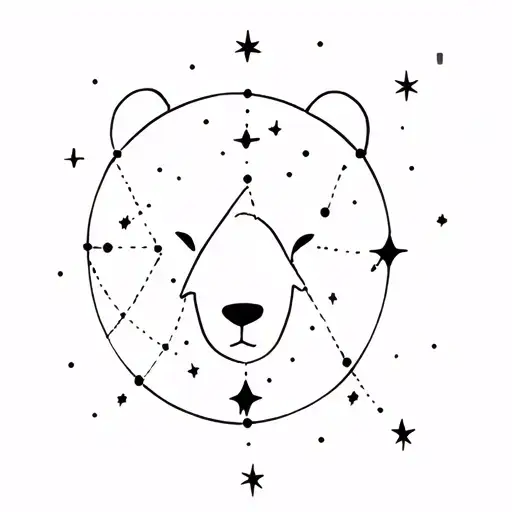 the ursa major star constellation with a bear tattoo design idea